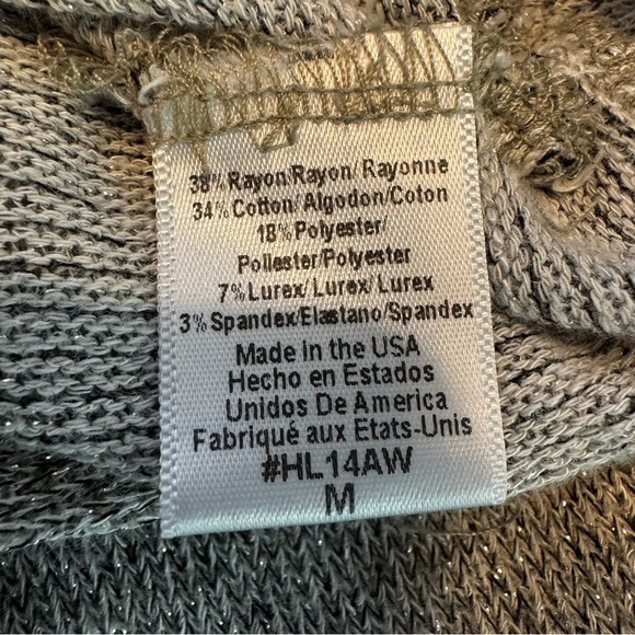 Beyond Yoga Feel the Breeze Heather Gray Sparkle Open Back Sweater Sz M - Picture 8 of 12